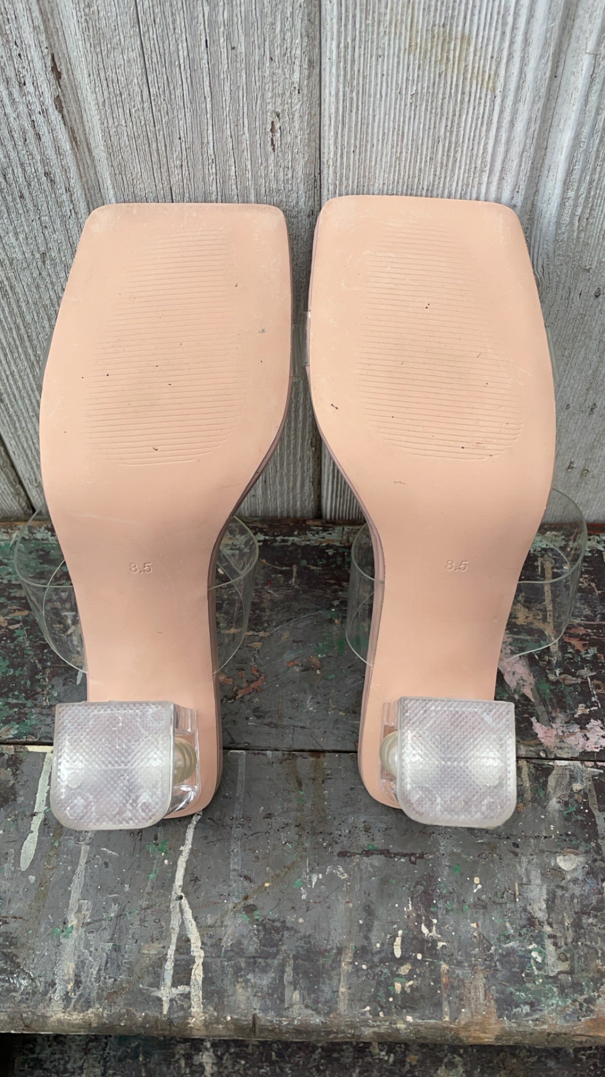 Lulus: Azaleana Clear Vinyl Pearl High Heel Sandals