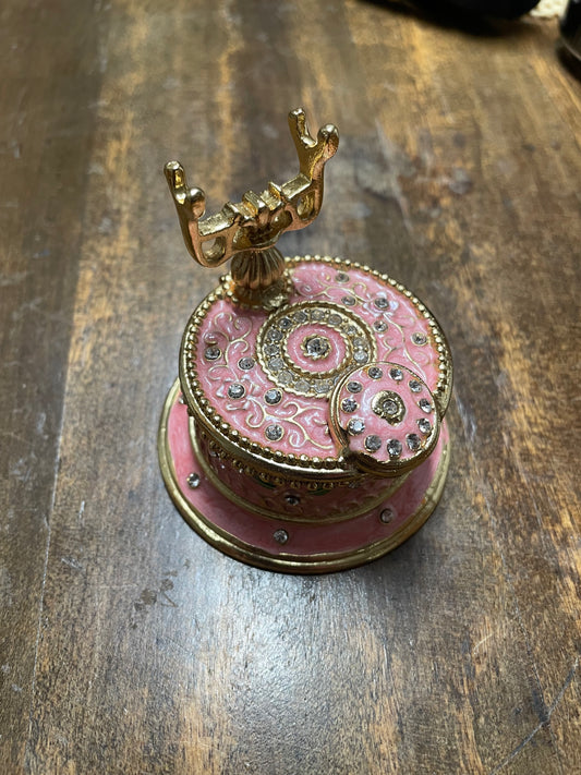 Pink Phone Porcelain Trinket Box