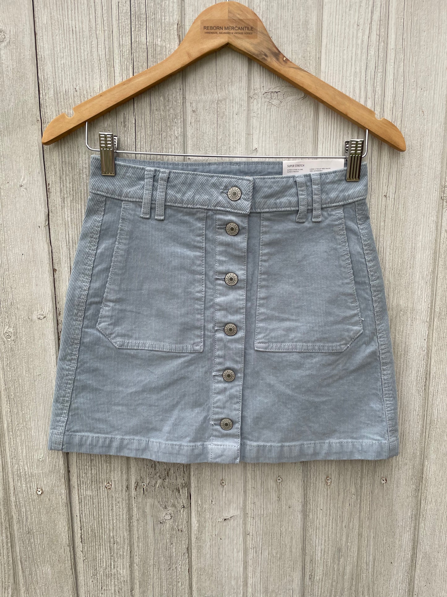 American Eagle: Button Front Corduroy Mini Skirt